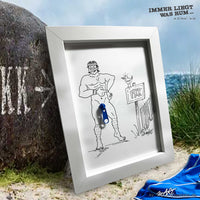 ILWR "nach Wunsch", handgezeichnete Kunst im Rahmen (mit 3D-Objekt)