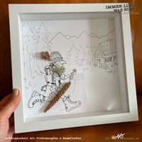 ILWR "nach Wunsch", handgezeichnete Kunst im Rahmen (mit 3D-Objekt)